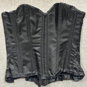 Vintage Goth | Silky Overbust | Hidden Double Hook-Eye Lace Up Corset | Size 28